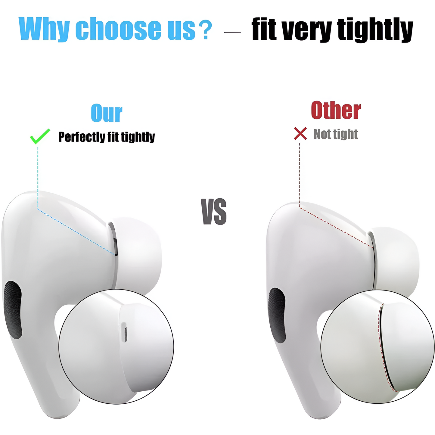 Replacement Ear Tips Buds For Apple AirPods Pro 1st 2nd Noise Cancelling Earbuds