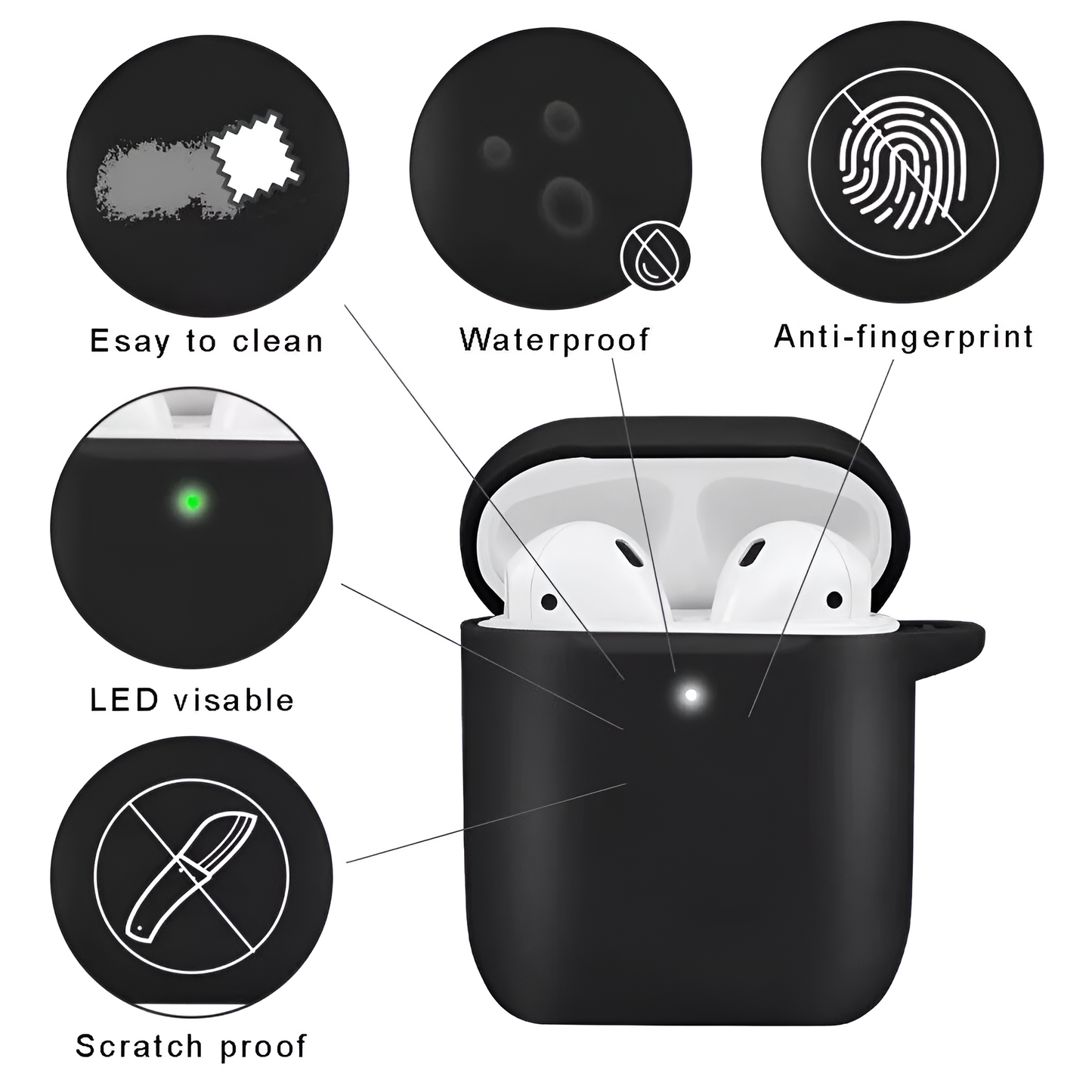 Personalised Names Text Earphones Cover Cases For Apple AirPods 1st/2nd/3rd/Pro